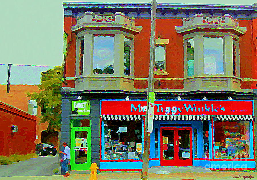Mrs Tiggy Winkles Toy Shop And Lost Marbles Richmond Rd The Glebe Paintings Ottawa Scenes C Spandau Painting by Carole Spandau