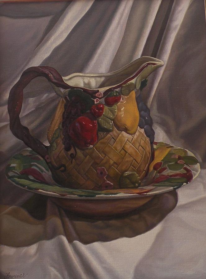 Still Life Painting - Ms. Alices Pitcher and Bowl by Lawrence Finney