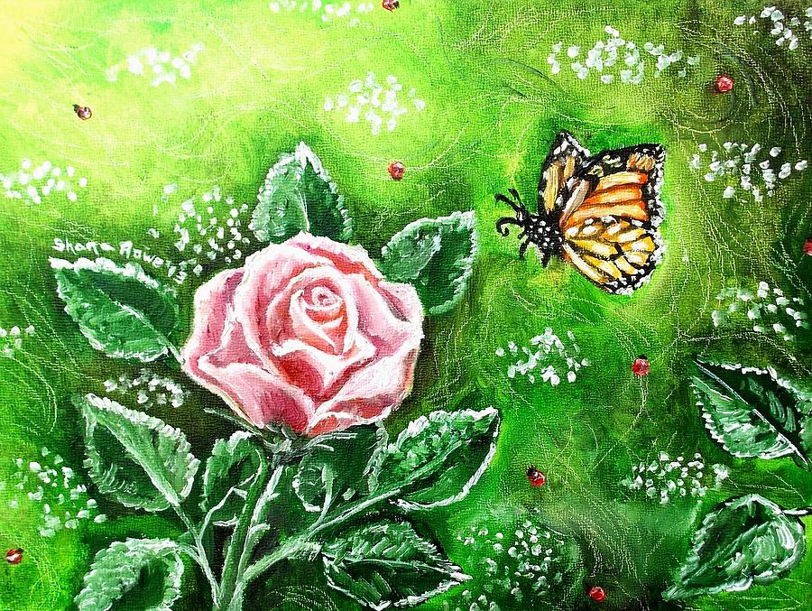 Ms. Monarch and her Ladybug Friends Painting by Shana Rowe Jackson