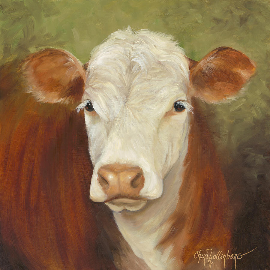 Ms Sophie - Cow Painting Painting by Cheri Wollenberg