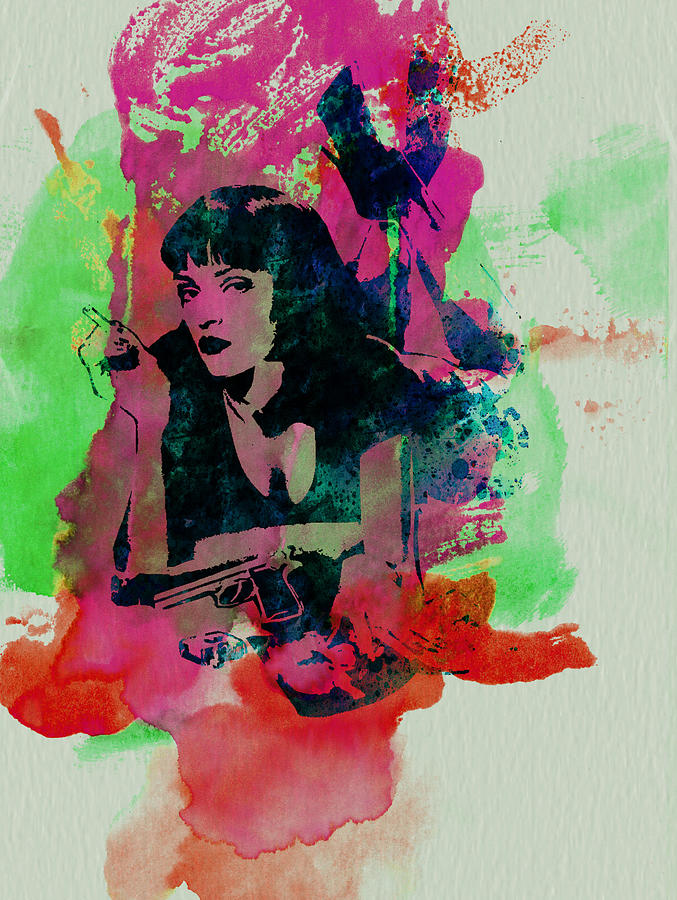 Pulp Fiction Painting - Ms Wallace by Naxart Studio Pulp Fiction Painting - Ms Wallace by Naxart Studio
