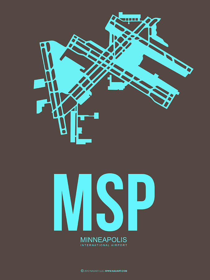 Msp Minneapolis Airport Poster 1 Digital Art By Naxart Studio Fine