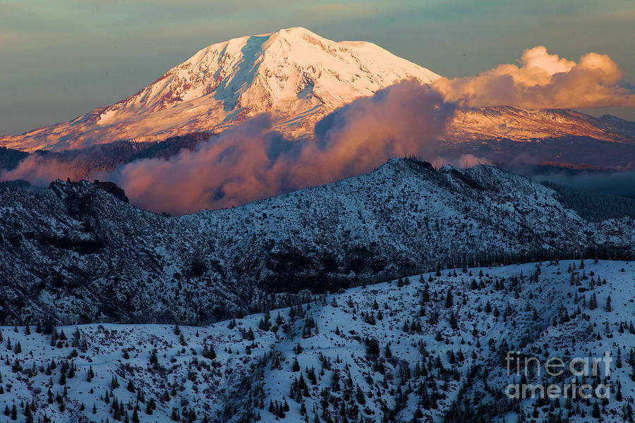Mt Adams Sunset Photograph by Adam Jewell