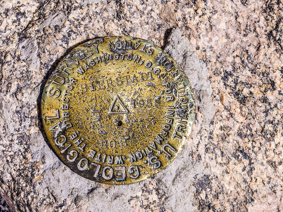 Mt. Bierstadt Survey Marker Photograph by Aaron Spong