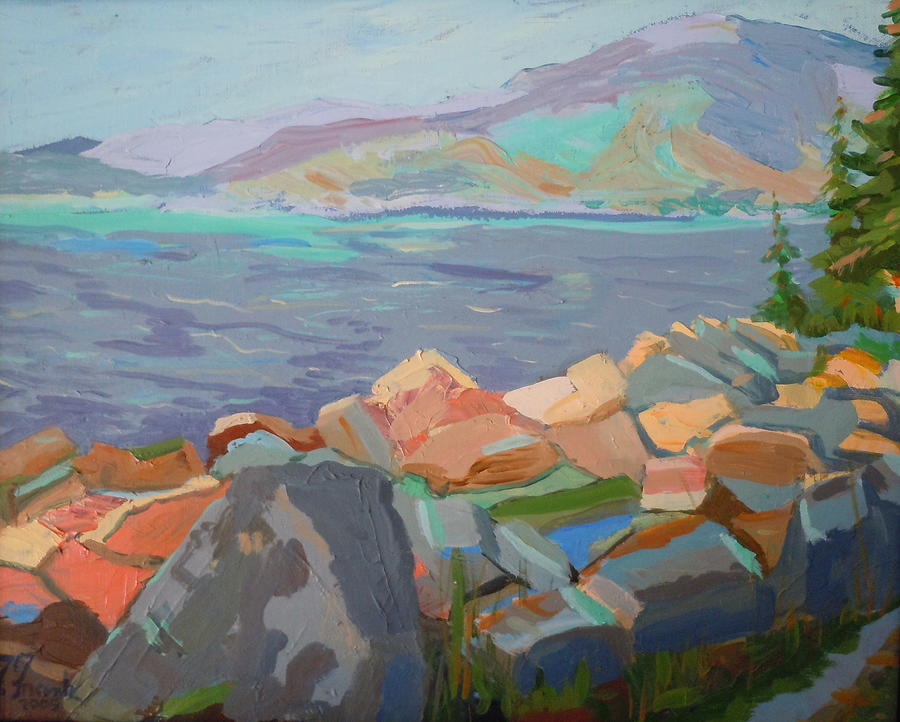 Mt. Desert from Schoodic Point Painting by Francine Frank