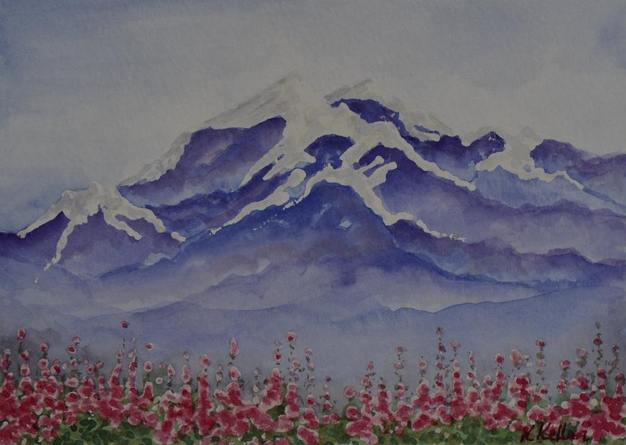 Alaska Painting - Mt. Drum by Kathleen Keller Alaska Painting - Mt. Drum by Kathleen Keller