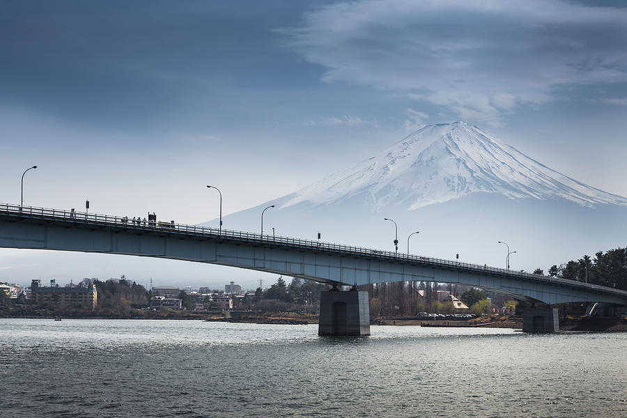 Mt. Fuji Behind Bridge Photograph by Natapong Supalertsophon