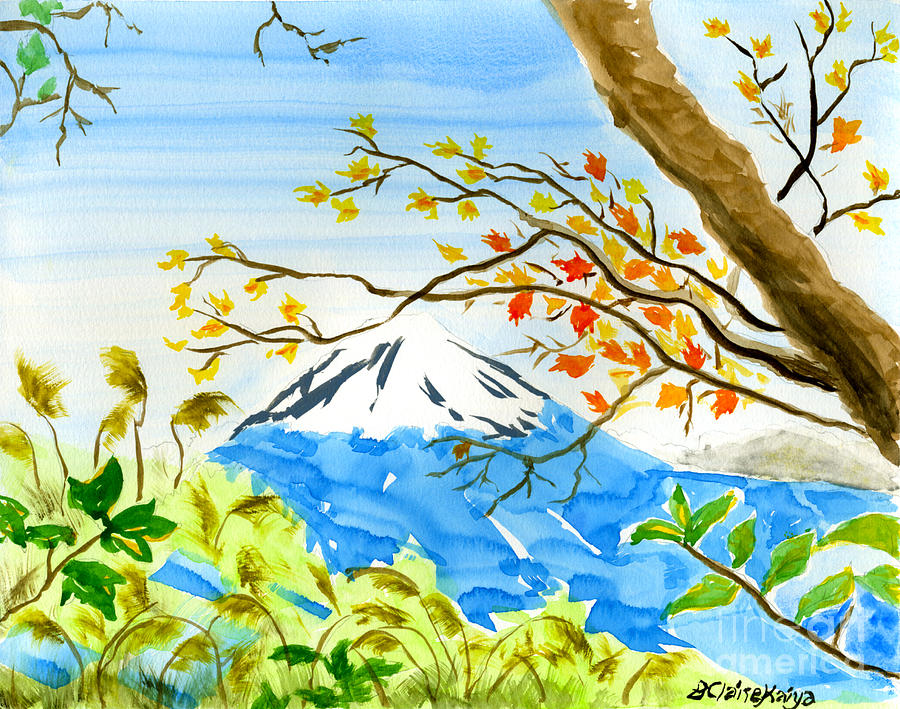 Fall Painting - Mt Fuji from Koyodai in Autumn by Beverly Claire Kaiya