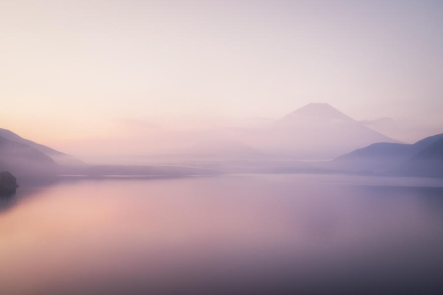 Mt. Fuji over a Foggy Lake Photograph by Yuga Kurita