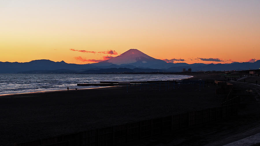 Mt. Fuji. View From Katase Beach Photograph by Vincent Van Den Storme