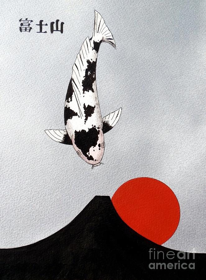 Ti Painting - Mt Fuji Wave Sun Rise Utsuri Mono painting by Gordon Lavender