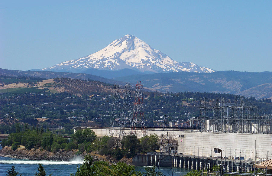 Mt Hood and The Dalles Dam Photograph by Charles Robinson
