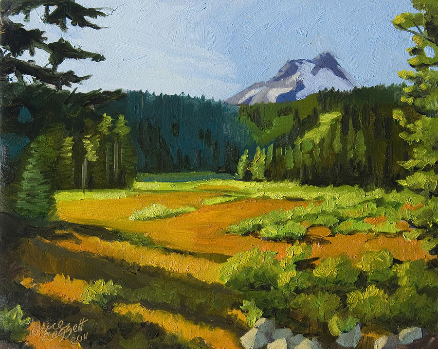 Mt. Hood Meadow Painting by Alice Leggett