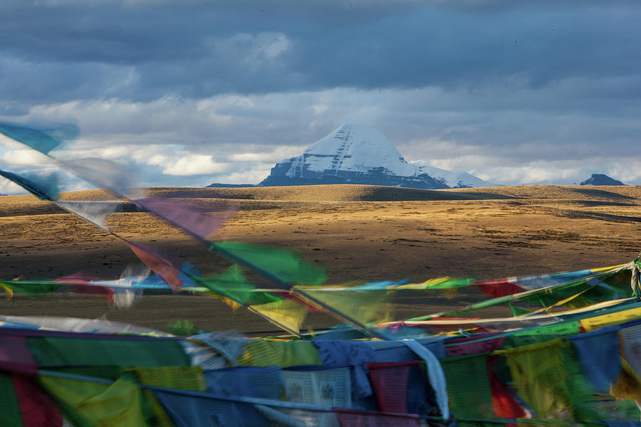 Mt. Kailash And Prayer Flags,western Photograph by Wulingyun
