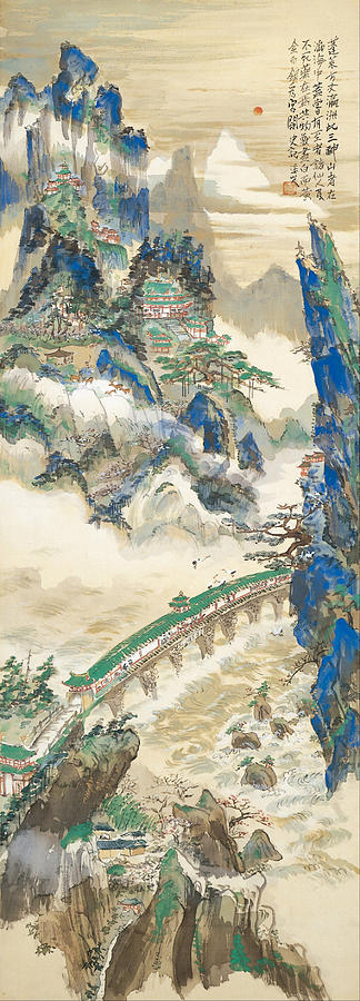 Nature Painting - Mt Penglai Mountain of Immortals by Tomita Keisen