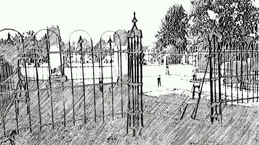 Cemetery Family Gates Digital Art by Pamela Smale Williams