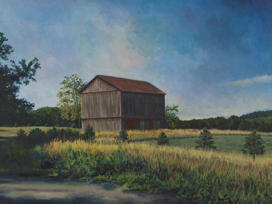 Barn Scene Painting - Mt. Pleasant Morning by David P Zippi