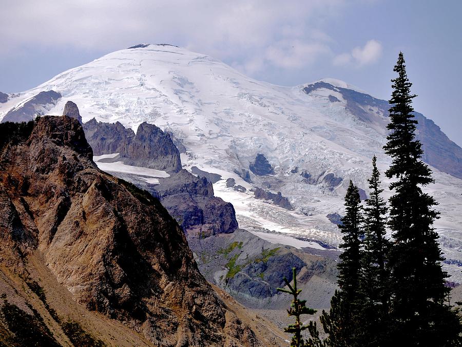 Mt Rainier From Panhandle Gap Painting by Scott Nelson