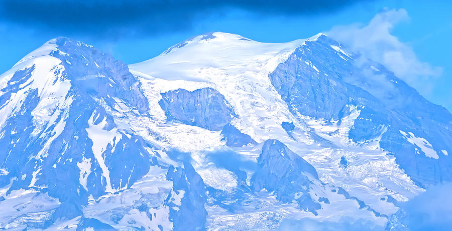 Snow On Mountain Photograph - Mt Rainier Glaciers by Randall Branham