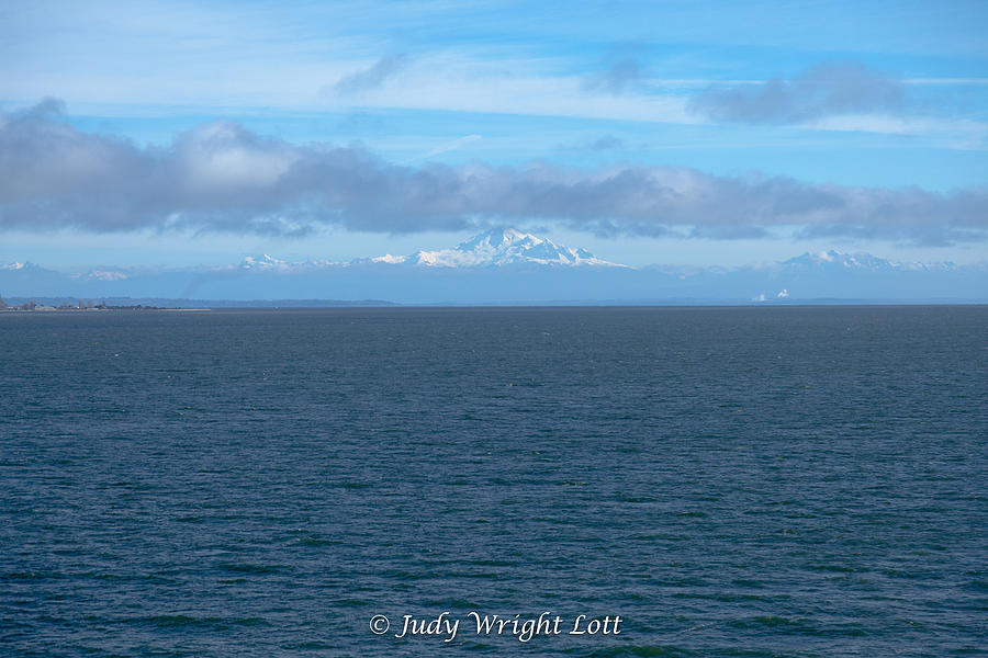 Mt. Ranier from Pacific Ocean Photograph by Judy Wright Lott