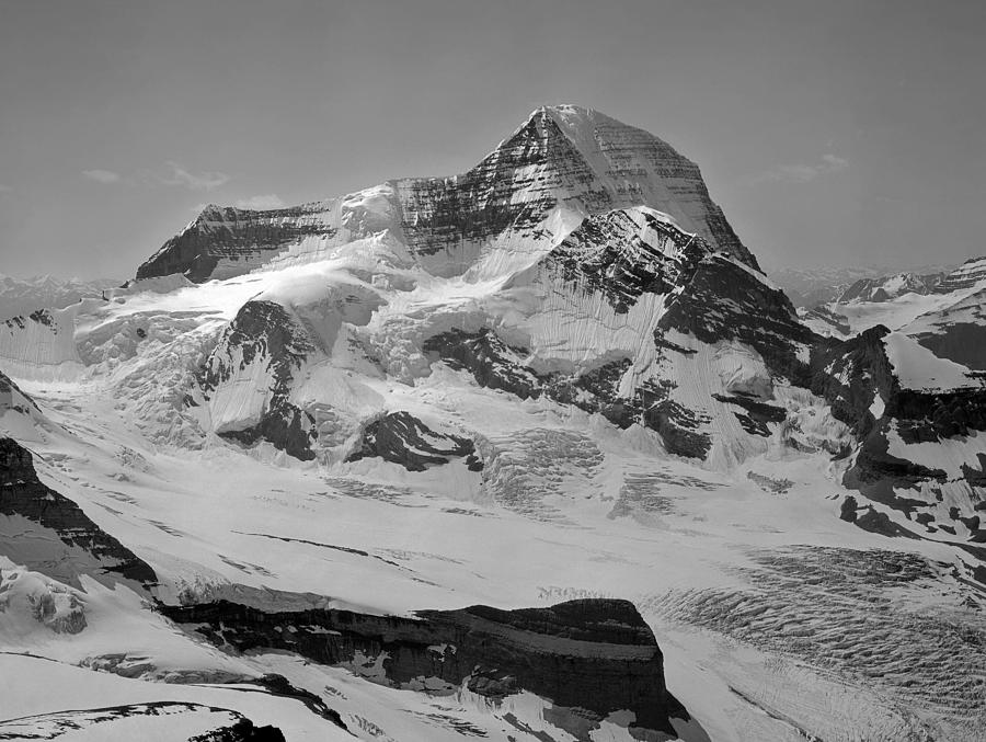 602419-BW-Mt Robson w Robson Glacier Photograph by Ed  Cooper Photography