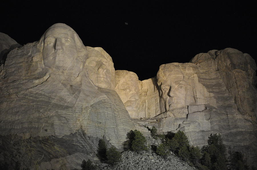 Mt. Rushmore at Night Photograph by Frank Madia