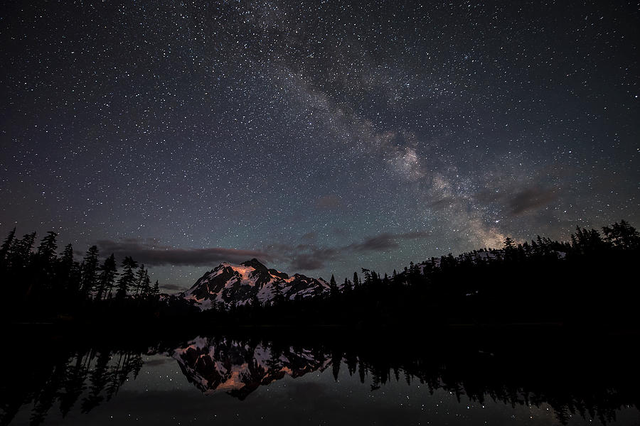 Mt. Shuksan and Milky Way Photograph by Yoshiki Nakamura