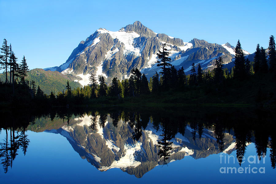 Mt. Shuksan, Silhouettes And Reflection Photograph by Douglas Taylor