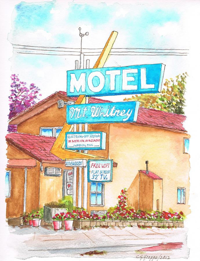 Mt Whitney Motel in Lone Pine - California Painting by Carlos G Groppa