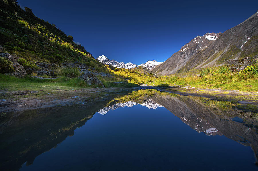 Mt.cook With Reflection Photograph by Coolbiere Photograph
