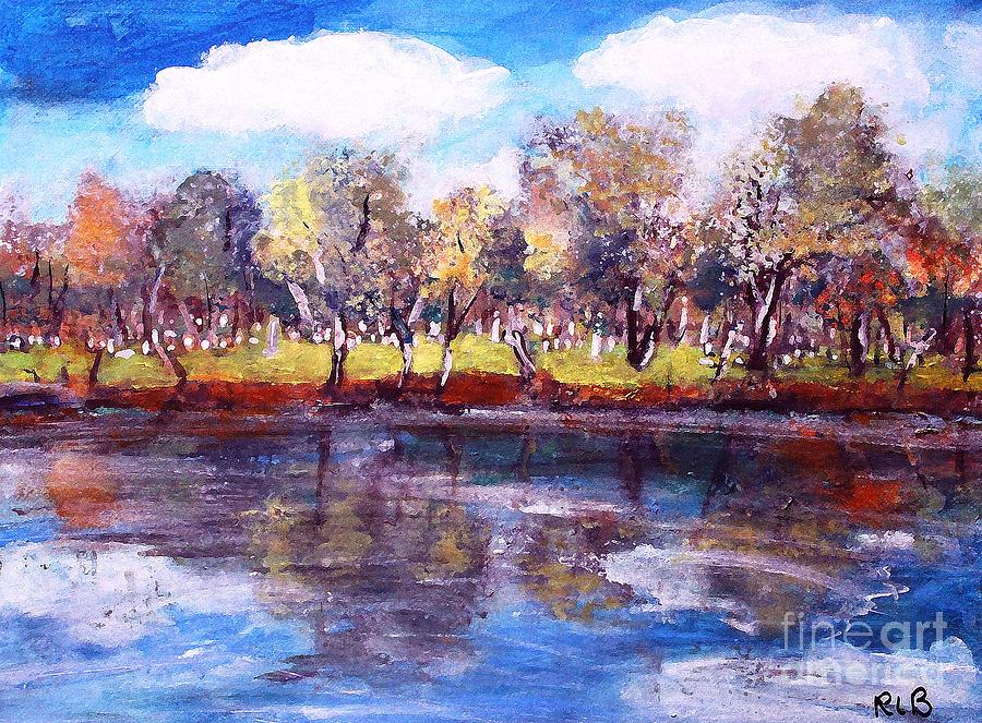 Mt Feake Along the Charles River Painting by Rita Brown