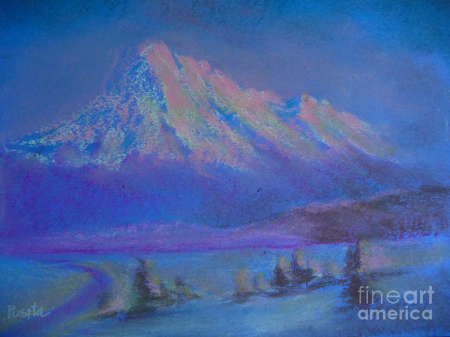 Landscape Painting - Mt.Shasta by Pusita Gibbs