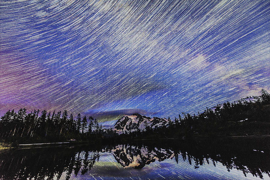 Mt.Shuksan in starlit night Photograph by Hisao Mogi