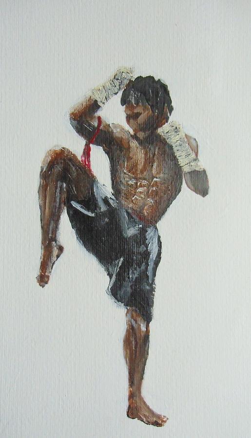 Sports Painting - Muay Thai Fighter by Rafal Kilimnik
