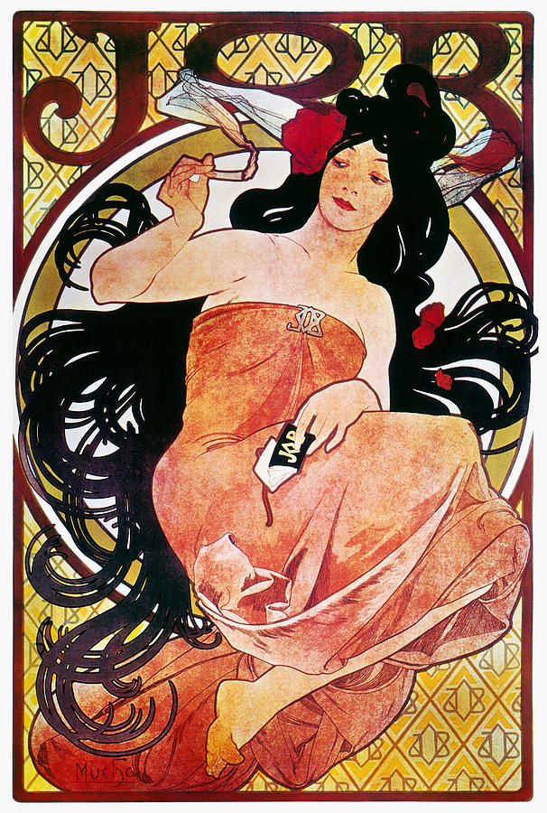 Mucha Cigarette Papers Painting by Granger