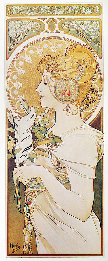 Mucha Feather, 1899 Painting by Granger
