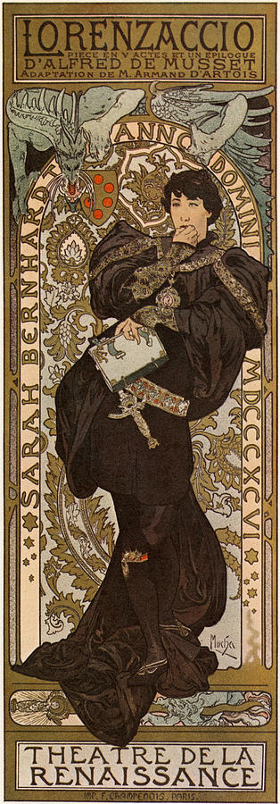 Mucha Lorenzaccio, 1896 Painting by Granger