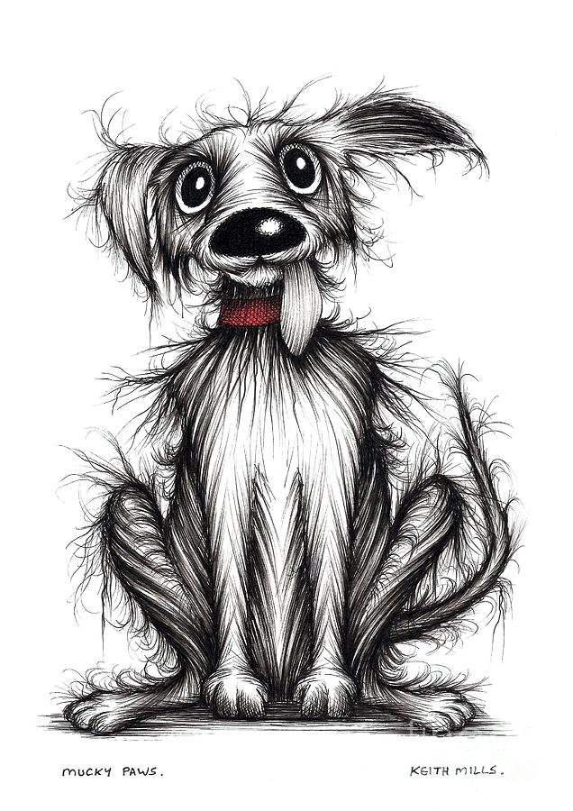 Mucky paws Drawing by Keith Mills