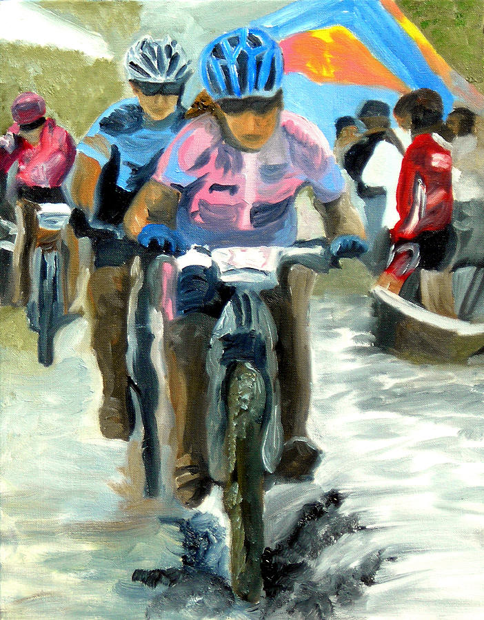 Mountain Bike Painting - Mud Slingers by Michael Lee