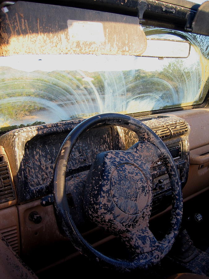 Mud Splattered Car Interior Casa Grande Arizona 2004