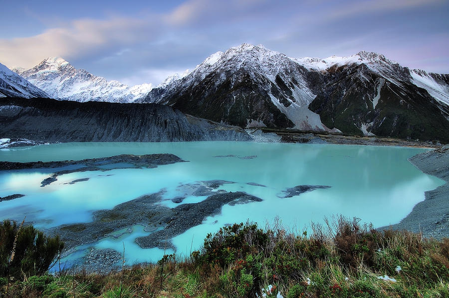 Mueller Glacier Lake And Mount Cook At Photograph by Nora Carol Photography