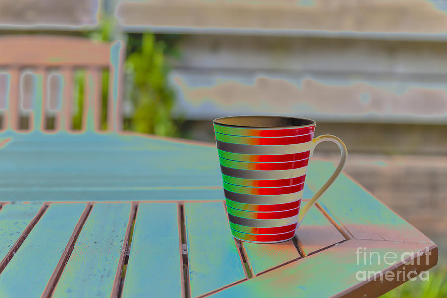 Mug on a garden table Photograph by Jim Orr Mug on a garden table Photograph by Jim Orr