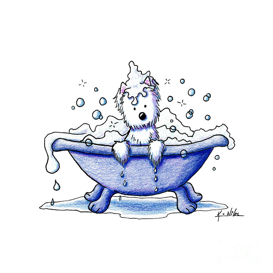 Muggles Bubble Bath Drawing by Kim Niles