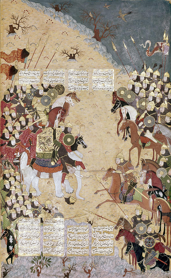 Mughal Battle Scene, C1590 Painting by Granger