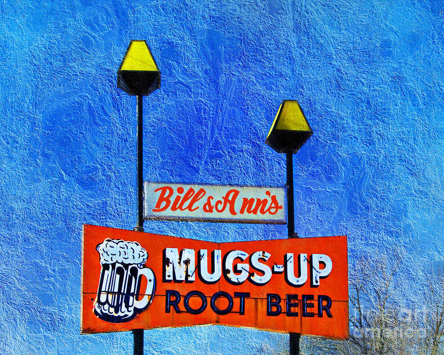 Mugs Up Root Beer Drive In Sign Photograph by Andee Design