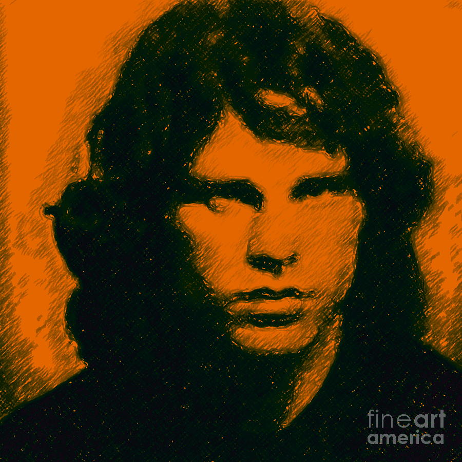 Mugshot Jim Morrison square Photograph by Wingsdomain Art and Photography
