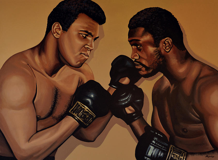 Sports Painting - Muhammad Ali and Joe Frazier by Paul Meijering