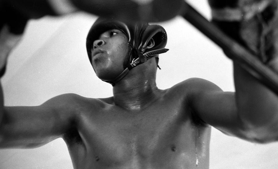 Vintage Photograph - Muhammad Ali Looking Through Ropes by Retro Images Archive
