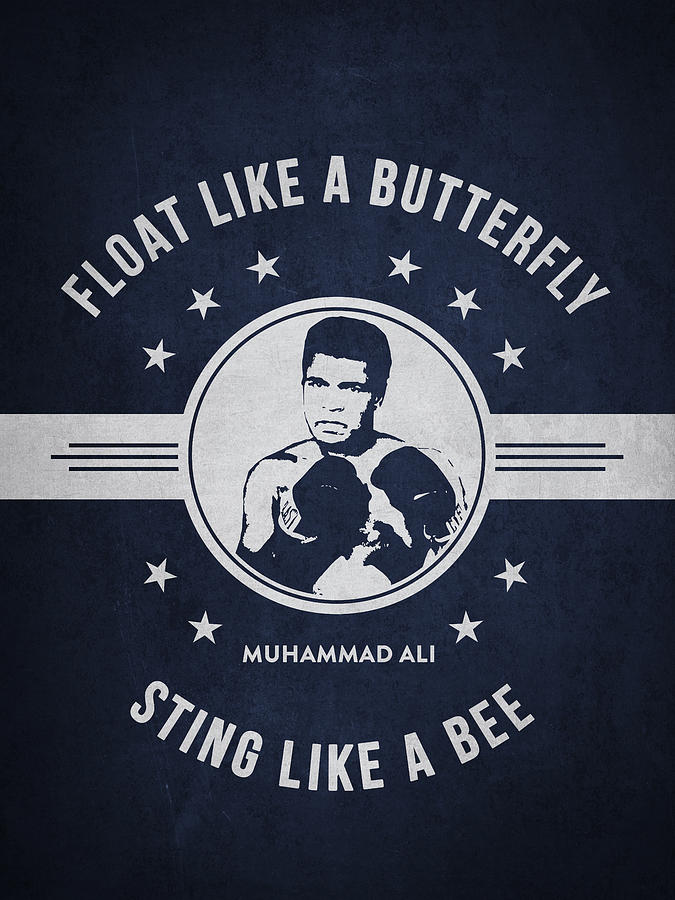 Muhammad Ali Digital Art - Muhammad Ali - Navy Blue by Aged Pixel