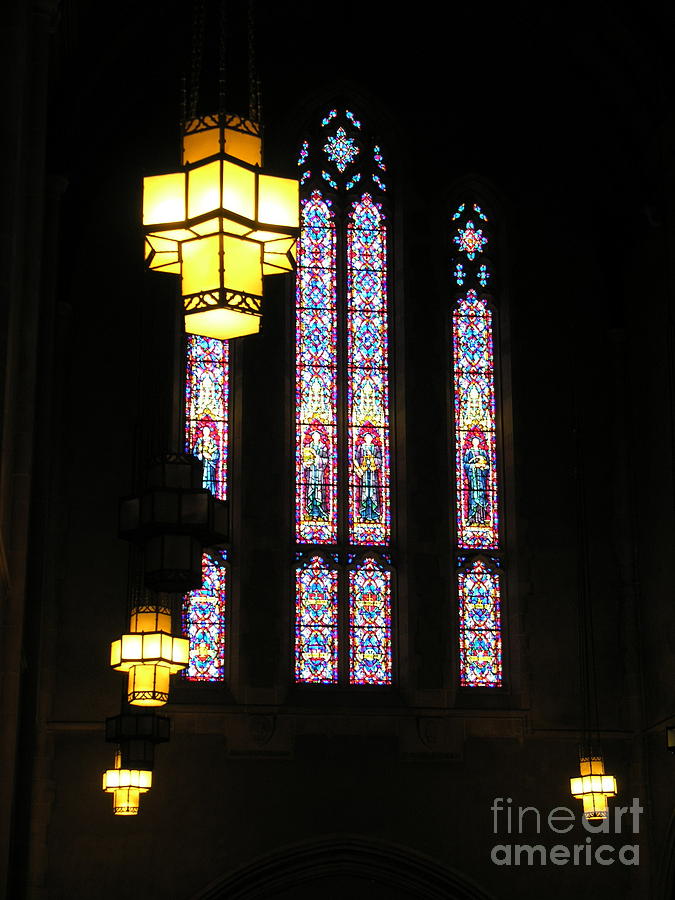 Egner Memorial Chapel Windows and Tudor Luminaries Photograph by Jacqueline M Lewis
